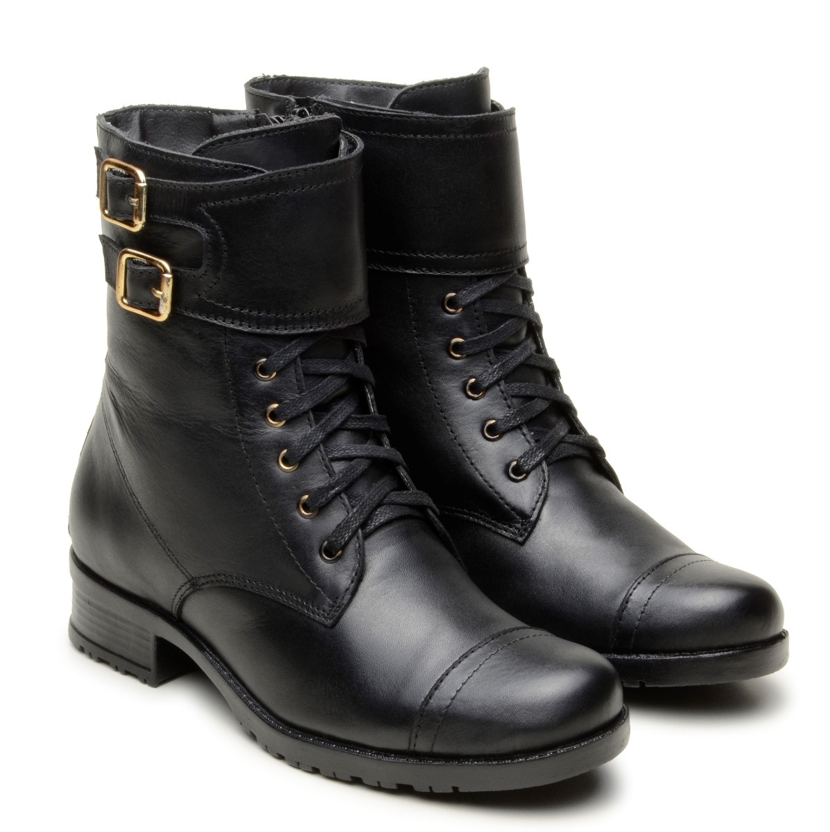 Bota Coturno Feminino Couro Legitimo Cano Baixo Frete Gratis - R$ 174,90 em Mercado Livre