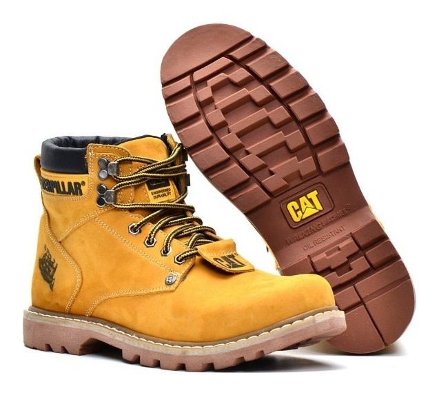 bota coturno caterpillar couro