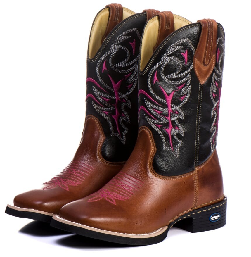 Bota Country Feminina Cano Longo Couro Legitimo Frete Grátis - R$ 219,00 em Mercado Livre