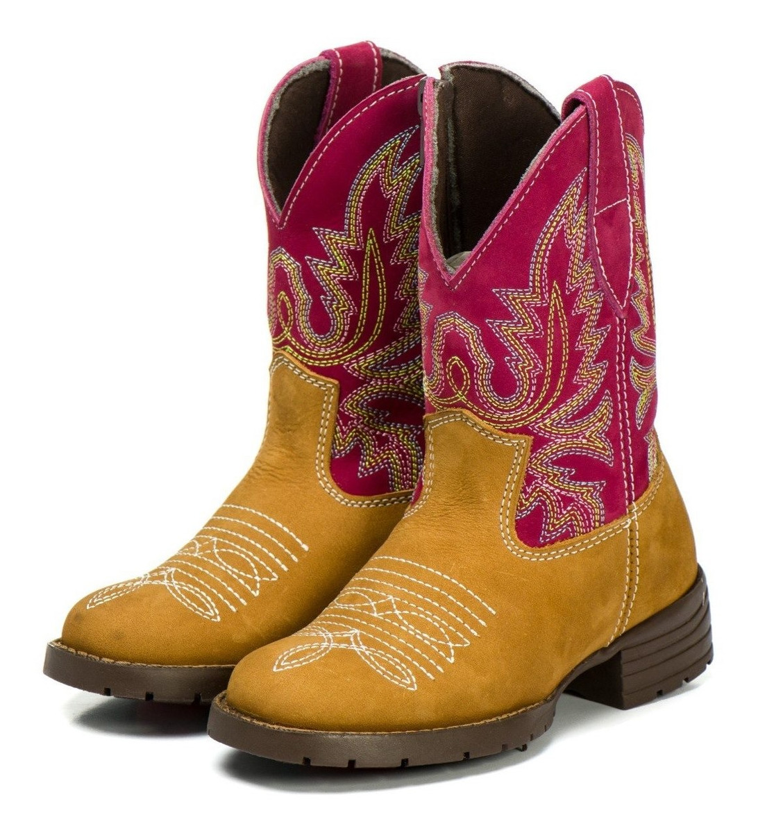 Bota Country Texana Infantil Menina 100% Couro Legítimo Rosa - R$ 110,00 em Mercado Livre