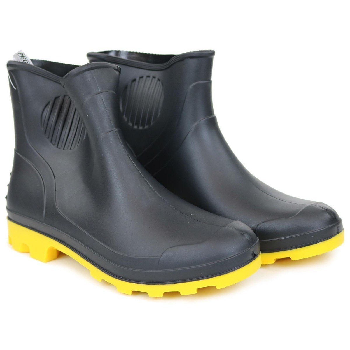 Bota Curta Solado Amarelo Com Meia Preto - Pega Forte - R$ 40,59 em Mercado Livre