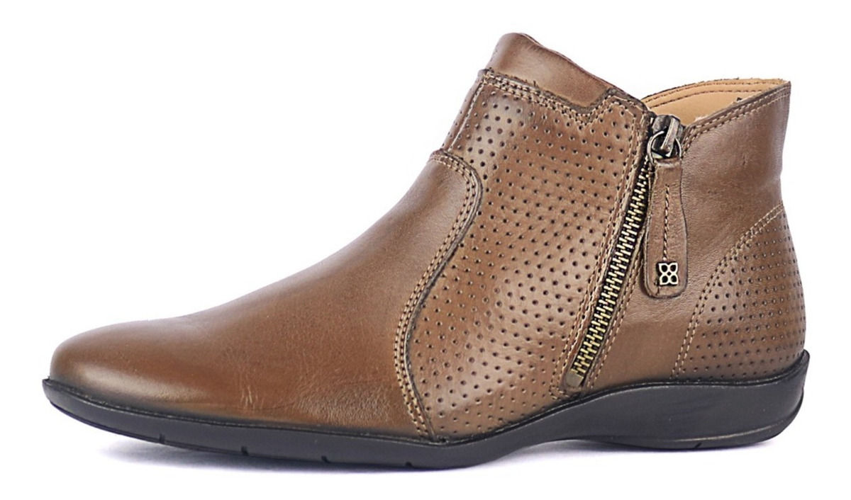 Bota Feminina Perlatto Cano Baixo Confort - F863 Marrom - R$ 221,90 em Mercado Livre