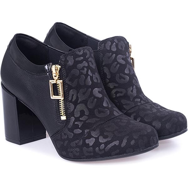 bota ankle boot salto grosso