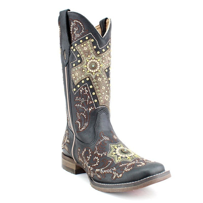 Bota Goyazes Feminina 183234-cf Couro Pit Stop Preto - R$ 759,20 em Mercado Livre