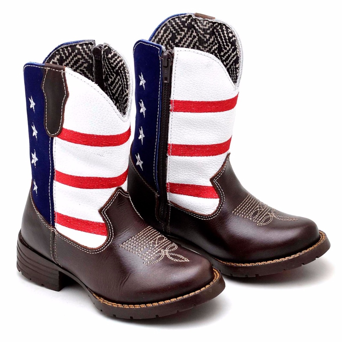 Bota Infantil Country Masculino Texana Usa 100% Couro Confor - R$ 142,90 em Mercado Livre