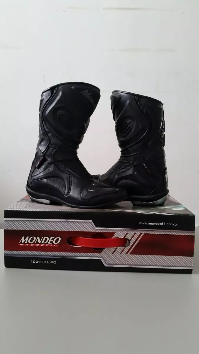 Bota Moto Mondeo Magnetic Cano Alto Black Nº 45 Promoção - R$ 419,00 em Mercado Livre