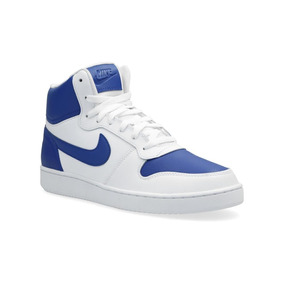 tenis nike blanco con azul bota