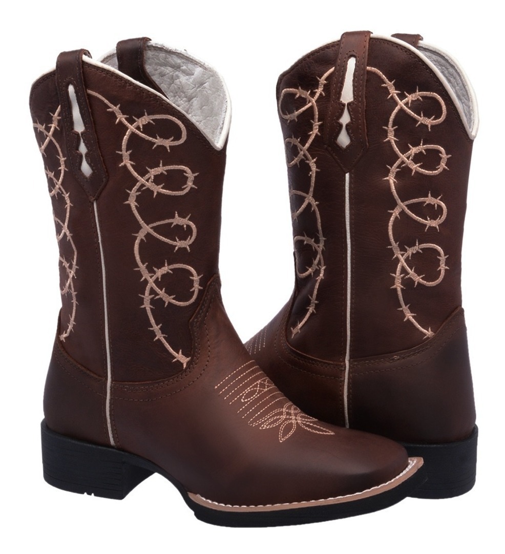 Bota Texana Feminina Country Com Bordado Arame Cores - R$ 250,00 em Mercado Livre