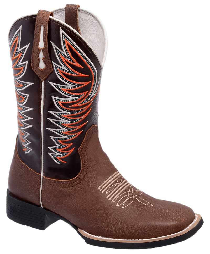 Bota Texana Masculina Bico Quadrado Botina Country Cowboy - R$ 299,90 em Mercado  Livre