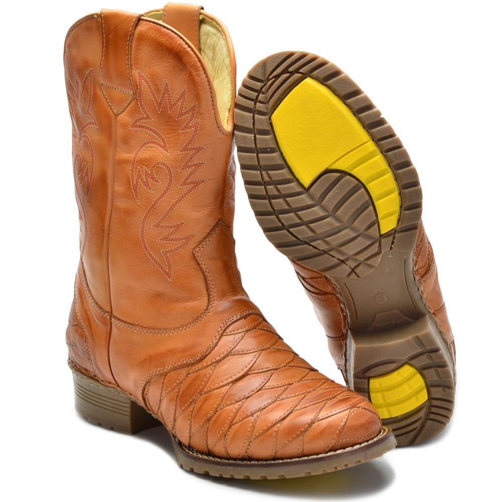 Bota Texana Masculina Em Couro Cla-clê 901 - R$ 284,48 em Mercado Livre