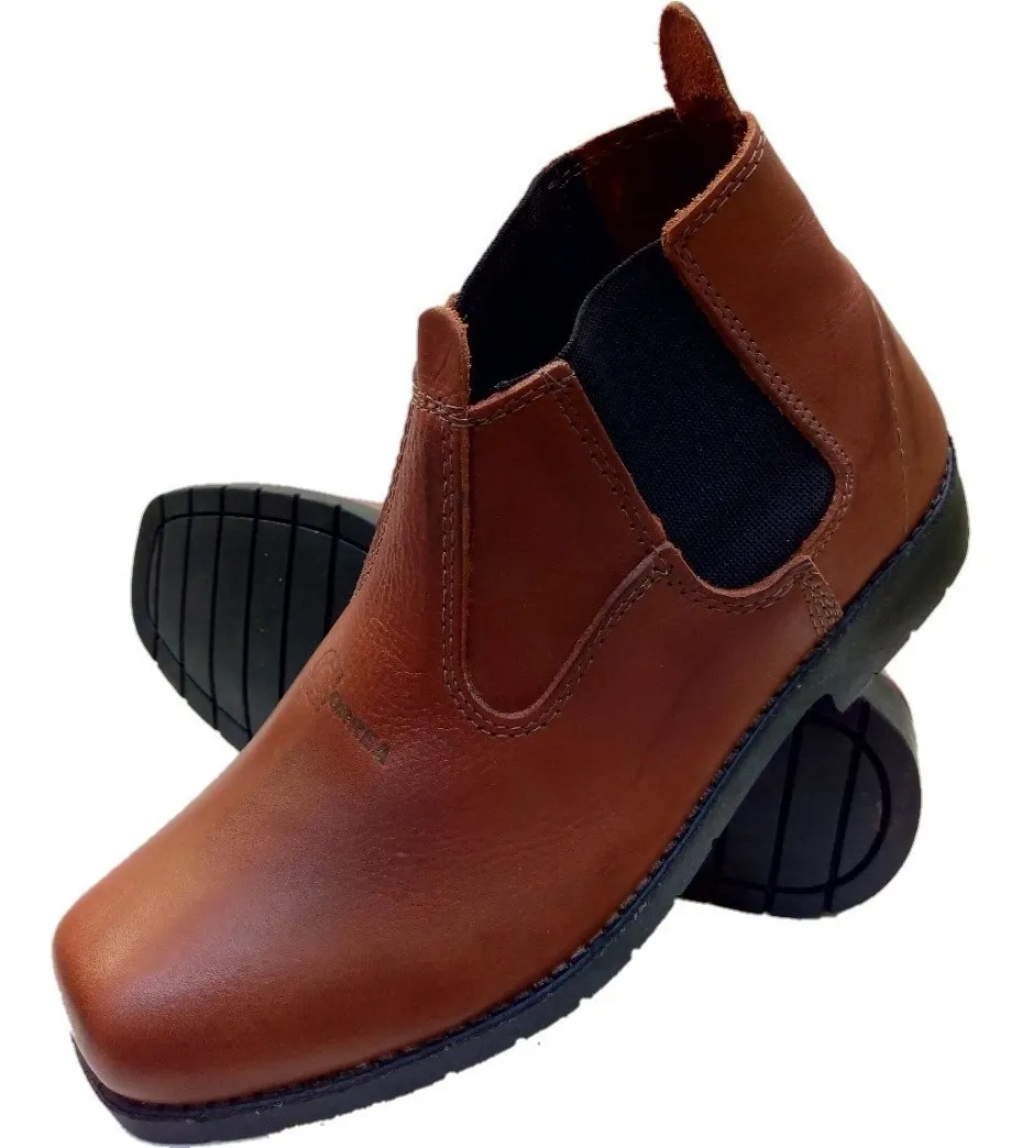 CALÇADOS CORREA | Bota,botina,sapatão,couro Legitimo Sola De Pneu Trabalho - R$ 48,90