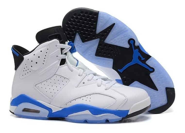 jordan retro 6 blanco con azul