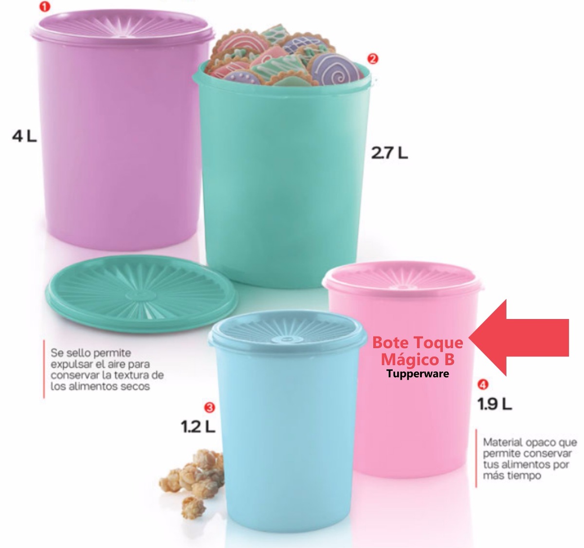 Bote Toque Magico A Tupperware Bote Toque Mágico Servalier B Tupperware Cod. A-42c 104235 - $ 159.00