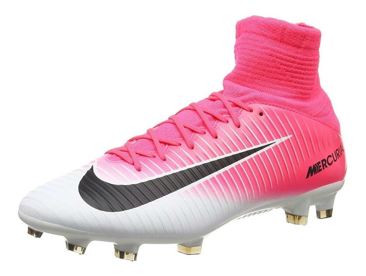 botines nike rosa y blanco