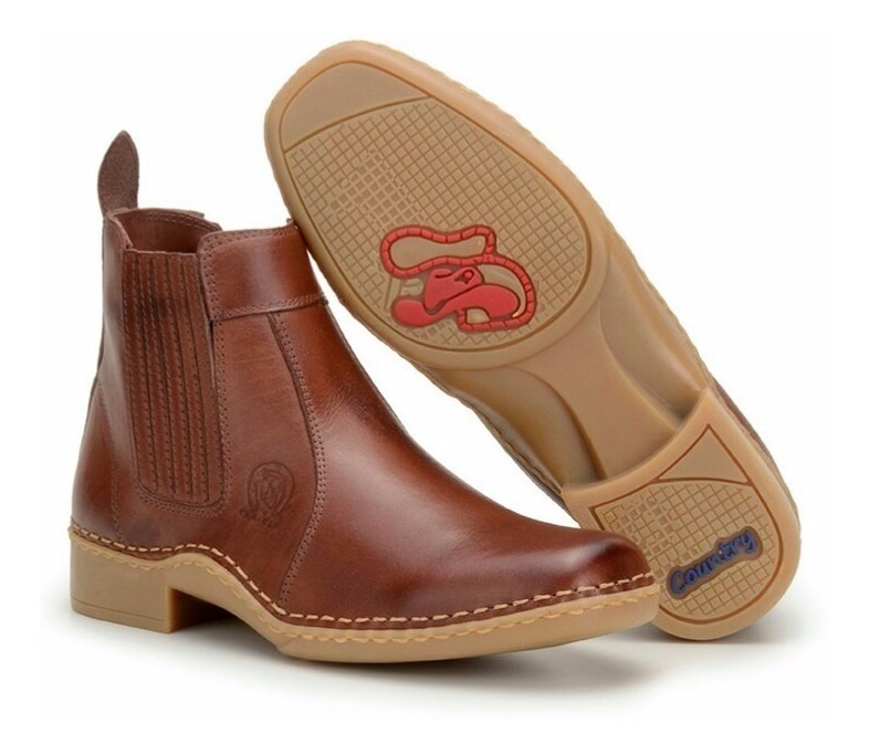 Botina Country Feminina Texana Couro Legitimo Quadrada Boots - R$ 120,00 em Mercado Livre