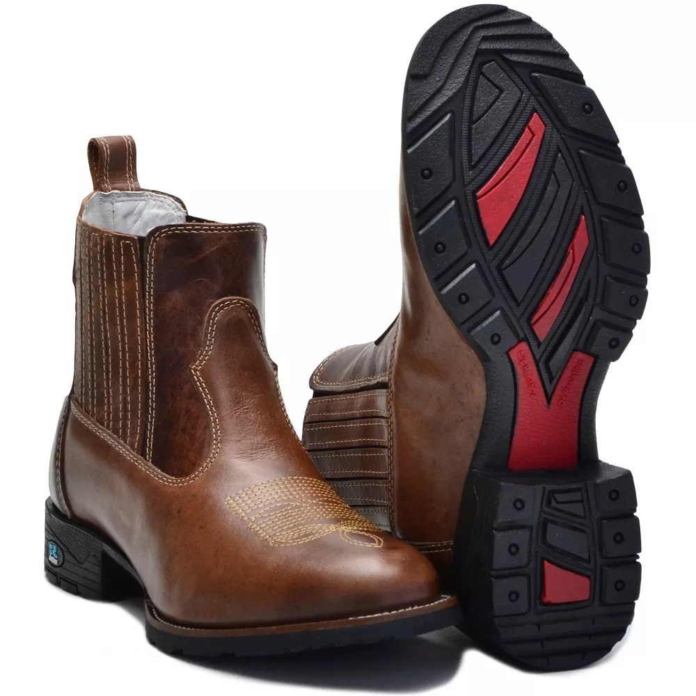 botas masculinas country bico redondo