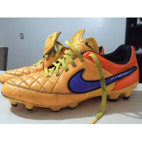 botines nike tiempo naranja