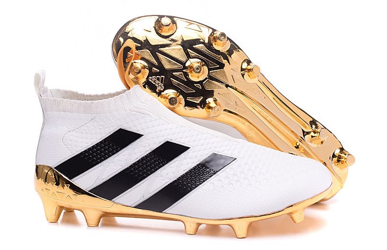 botines adidas blancos y dorados