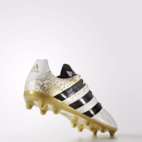 botines adidas blancos y dorados