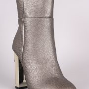 Alto Gris Dorado Invierno Tacon Tacón Dama Color Botines ymwO80vNn
