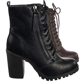 Botines Con Alto Tacon Cordones A Tobillo De TK1JF3lc