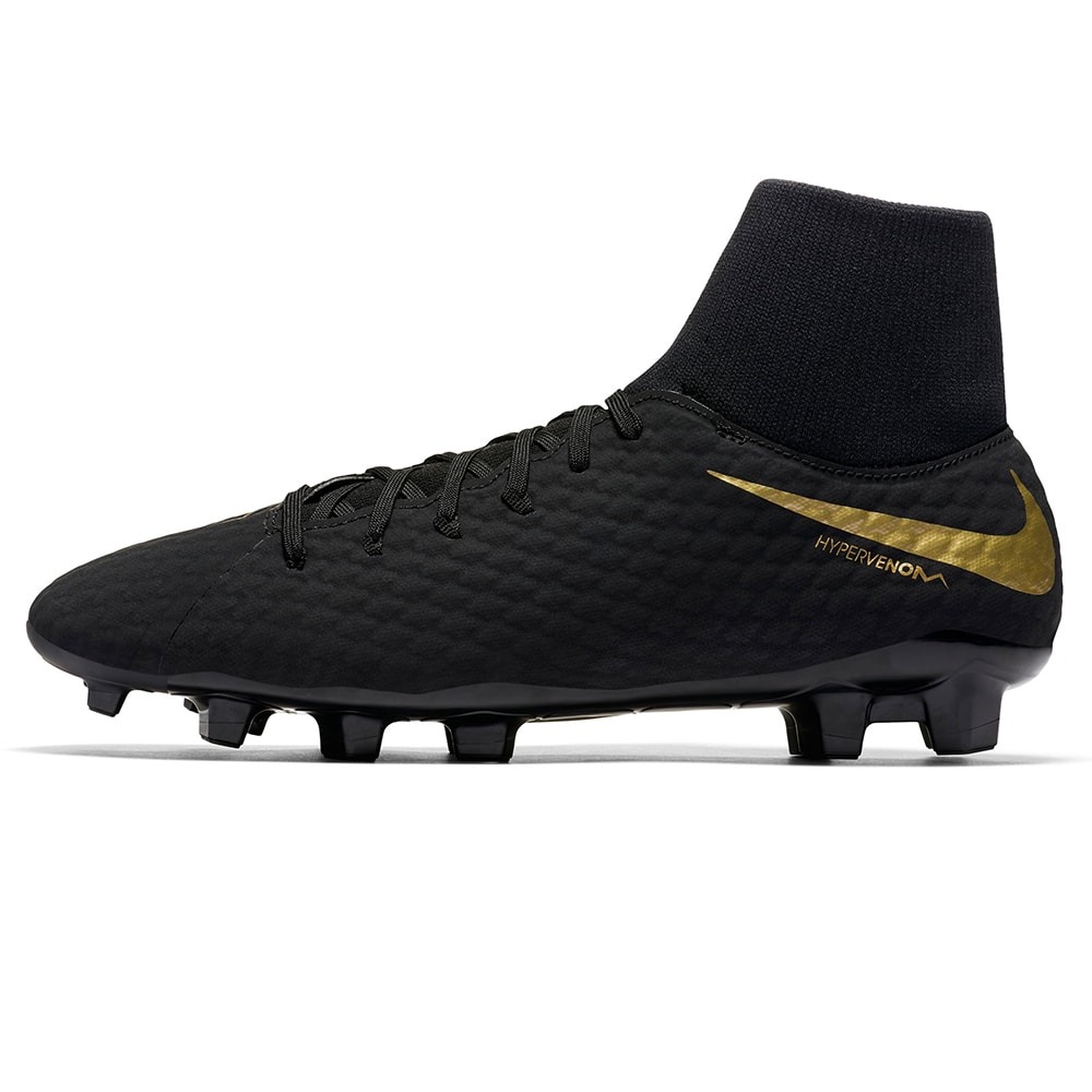 botines nike negro con dorado