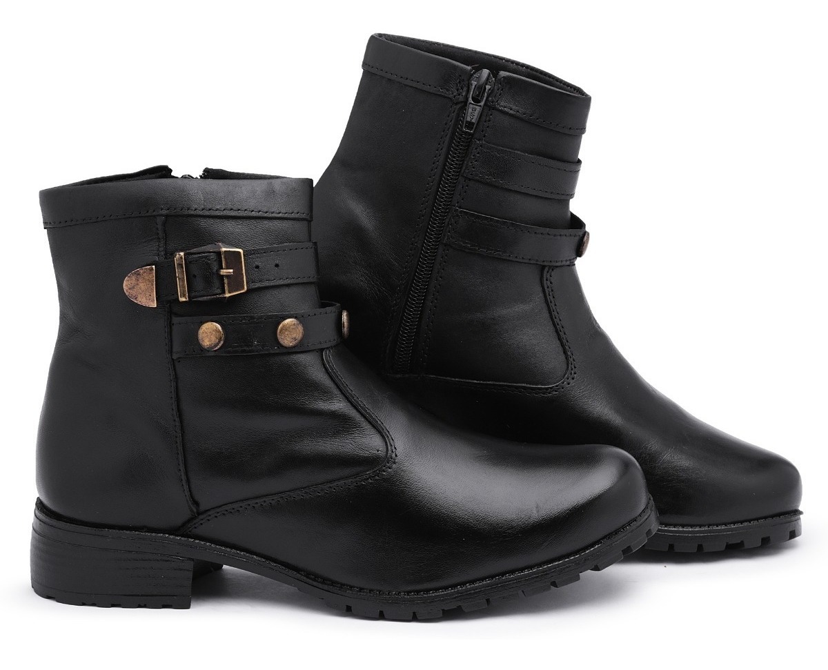 botinha feminina de couro