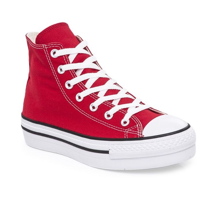 converse roja plataforma