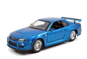Nissan Skyline GT-R r34 2002 plata brian Fast /& Furious maqueta de coche 1:24 jada