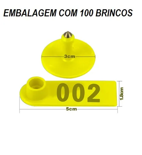 brinco de identificação p/ bovinos,ovinos,suinos- 100brincos