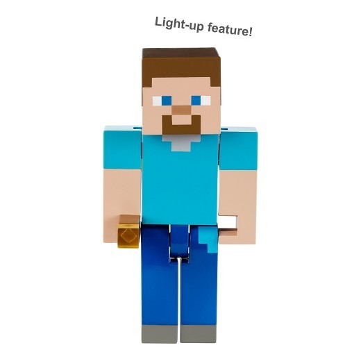 brinquedo minecraft steve com tocha luz acende r 160 00 em