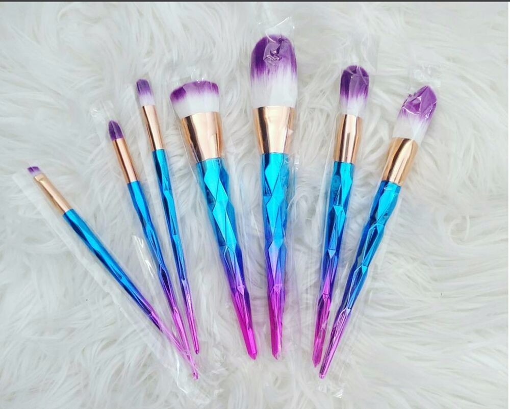 Set Brochas Maquillaje Rostro Unicornio Multicolor Set Brochas Maquillaje Rostro Unicornio Multicolor