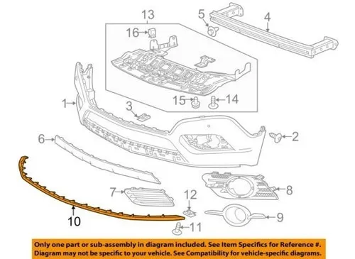 Buick GM OEM 13-16 Encore Front Bumper-Spoiler Lip Chin Splitter 95021807