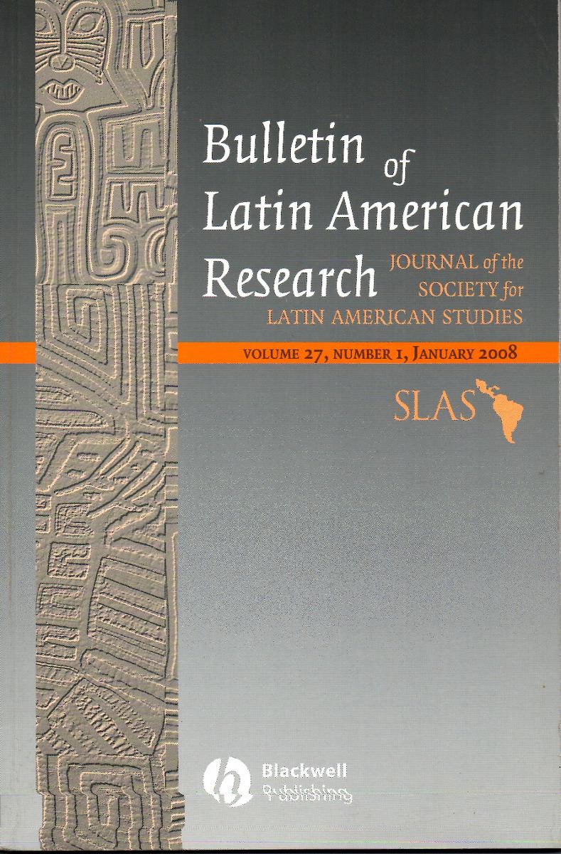 Cover of the journal, Bulletin of Latin American Research
