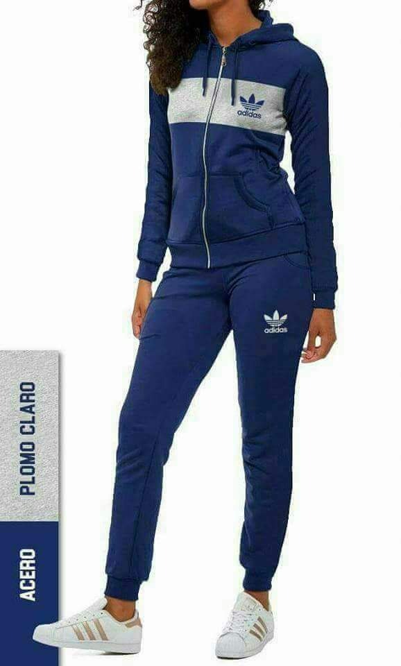 buzo adidas azul mujer