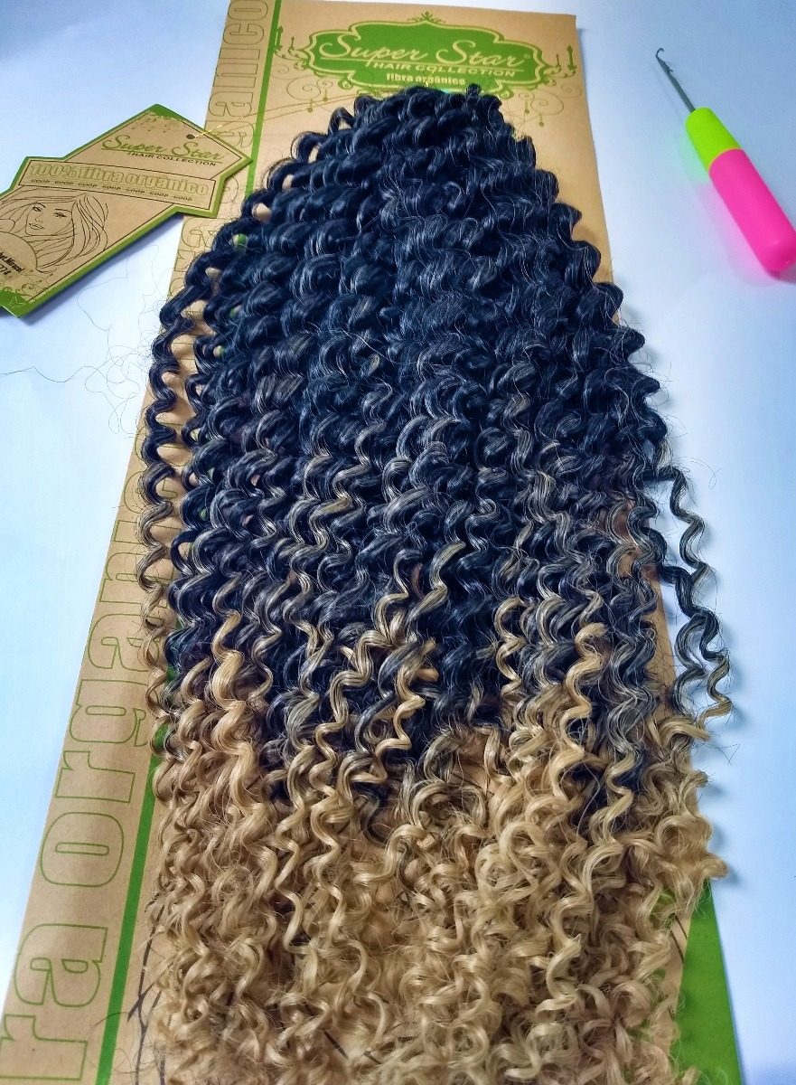 Cabelo Orgânico Para Crochet Braid Cabelo Orgânico Cacheado 60cm - Crochet Braid - Ombre 120gr - R$ 40,00