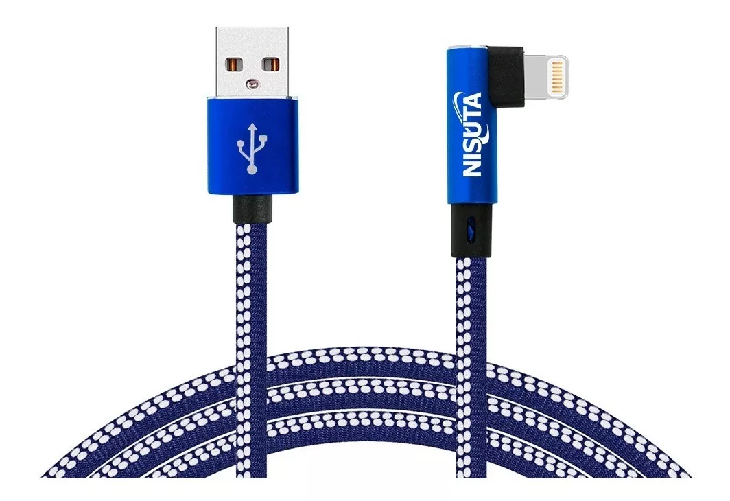 Cable Usb Lightning Tela Mallado 90 Ns-cateip9 Azul – Nisuta IPHONE