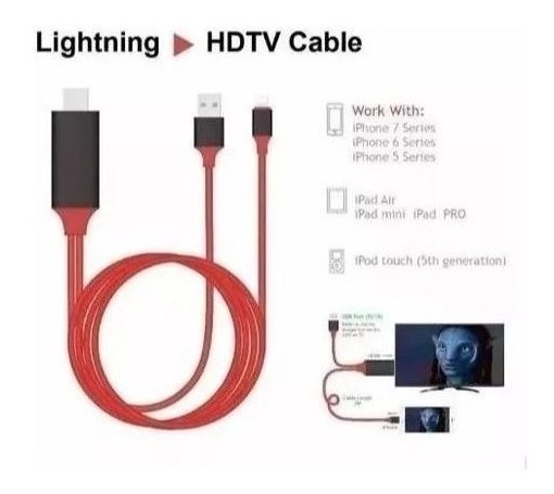Cabo Adaptador Hld Lightning X Hdmi 2 Metros Iphone Ipad R 69 Cabo Adaptador Hld Lightning X Hdmi 2
