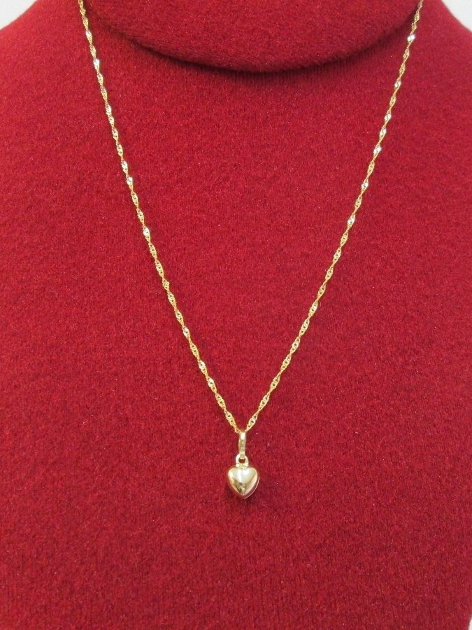 Cadena Gargantilla Corazón Dama Oro Solido