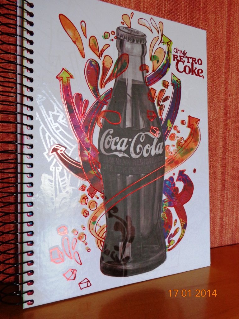 Caderno Coca Cola 200fls 200mmx275mm Adesivos Capadura 