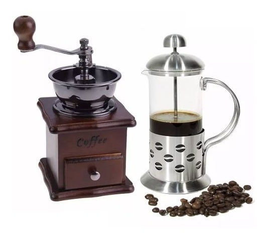 Cafetera espresso manual con molinillo in english
