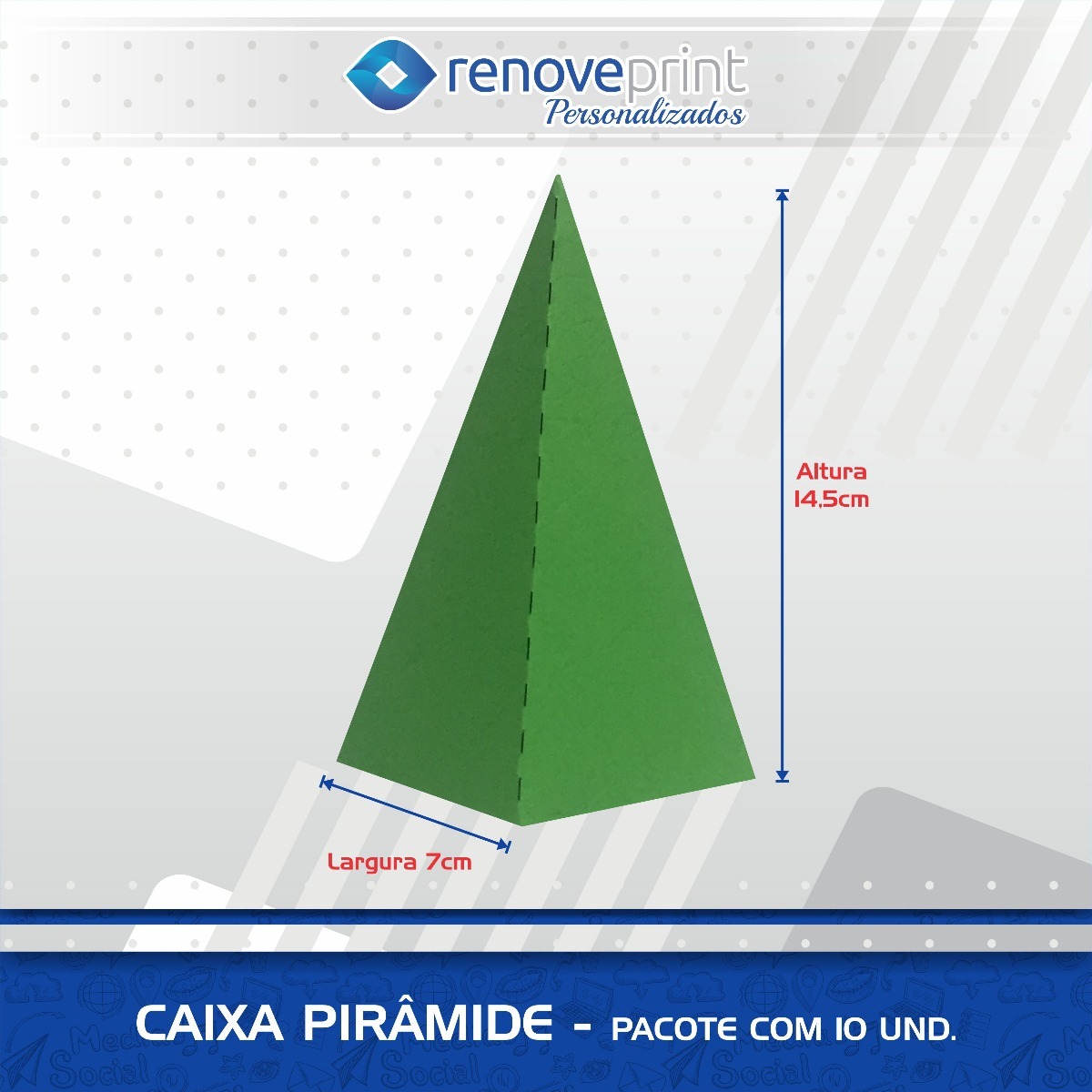 Caixa Piramide Lisa - Pacote Com 10 Und. - R$ 7,99 em 