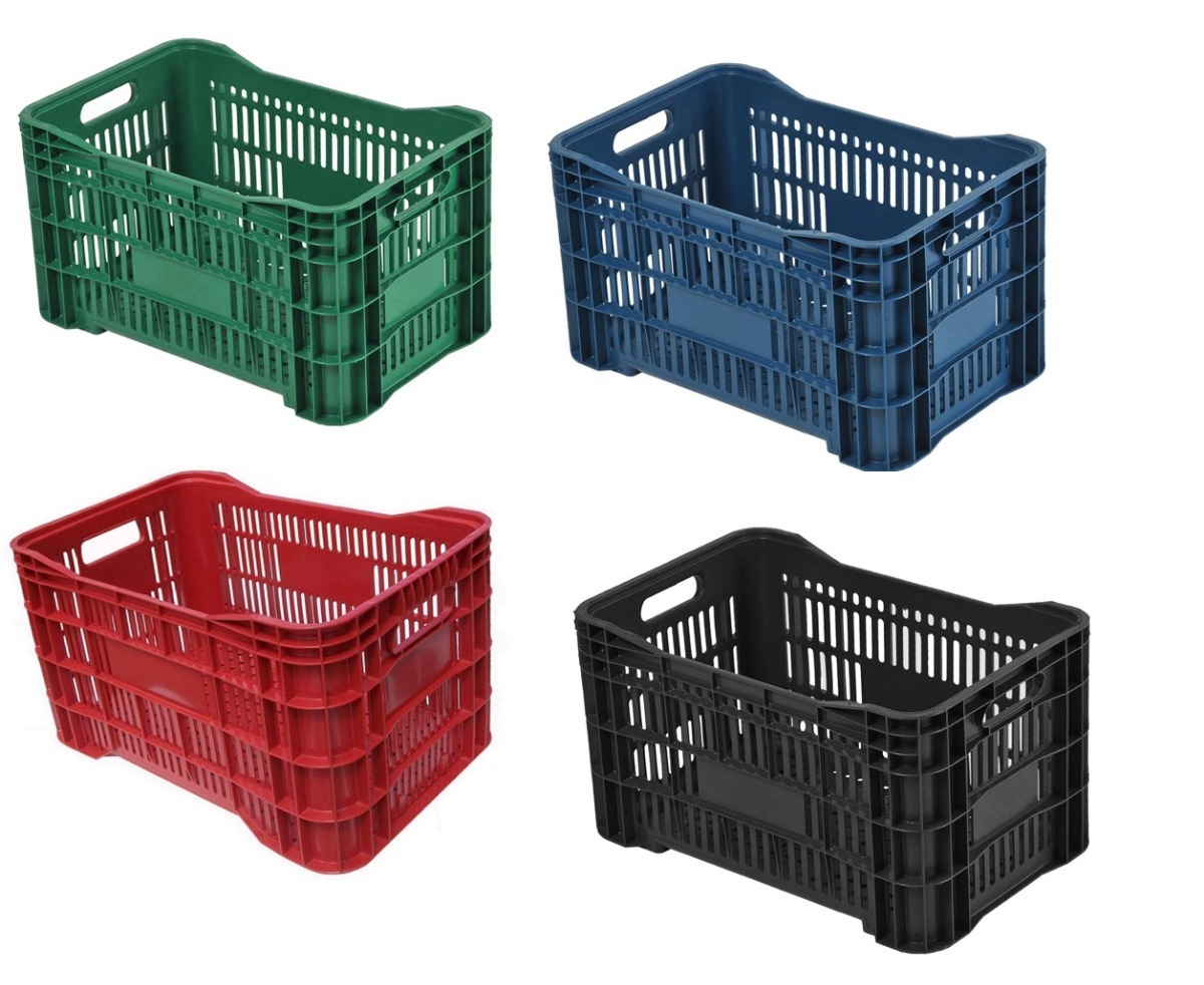 Caixas De Plástico Para Fruta Caixa Plástica Agrícola Hortifruti Organizadora Colorida - R$ 25,20 em