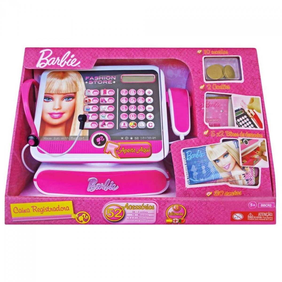 Caixa Registradora Da Barbie Luxo C/varios Acessórios 