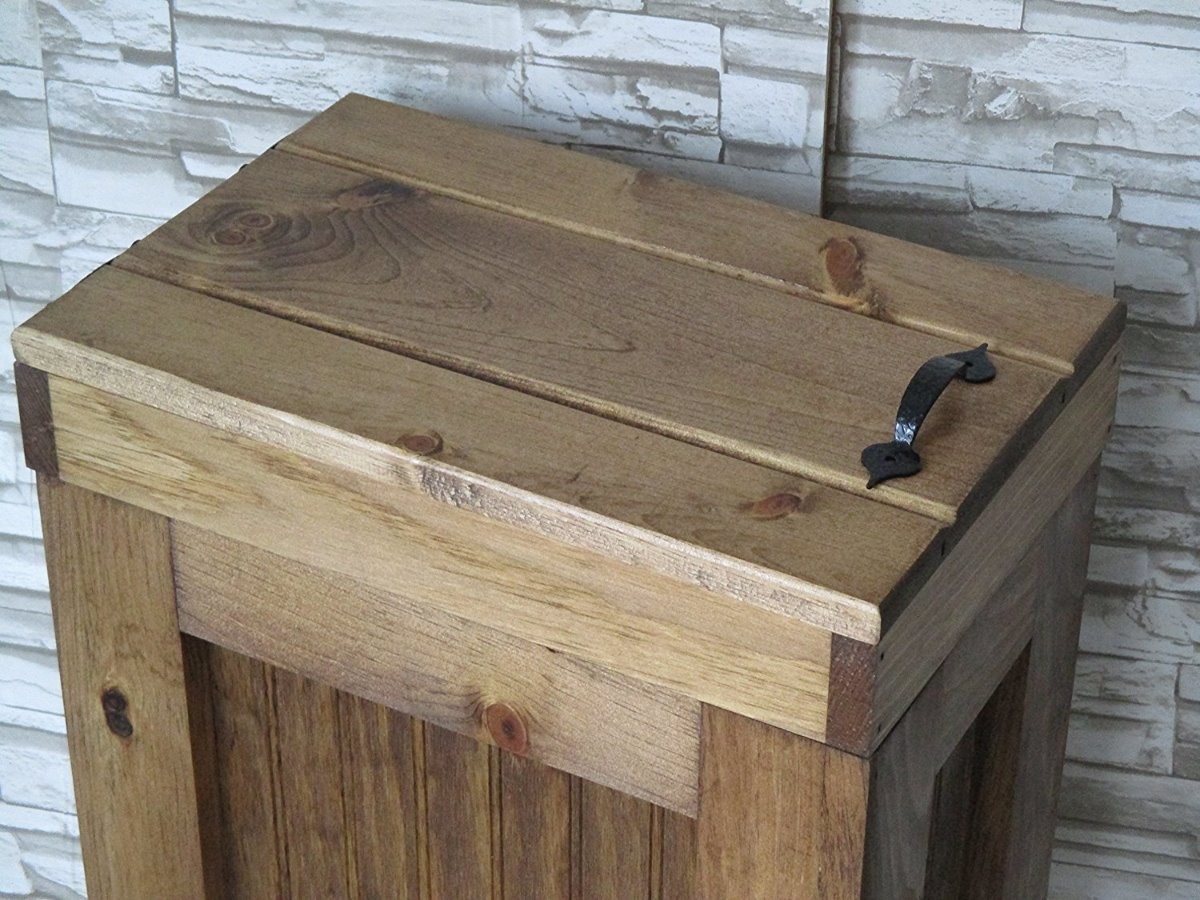 Caja Bote De Basura De Madera O Para Almacenaje Rustico - $ 2,940.00 en