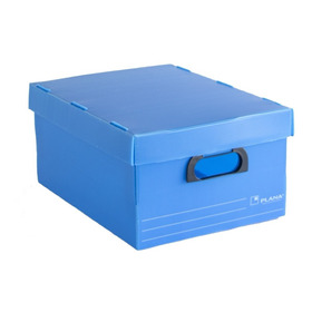Caja De Archivo Con Tapa Plana 40x30x19.5 Azul Pack X10