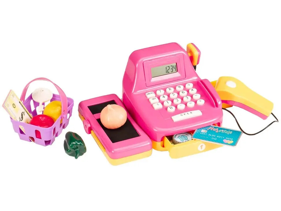 Battat Caja Registradora De Juguete Con Sonidos, Escáner Y 26 Accesorios – Aprende Matemáticas Jugando, Para Niños +3 Años (Incluye Pilas)