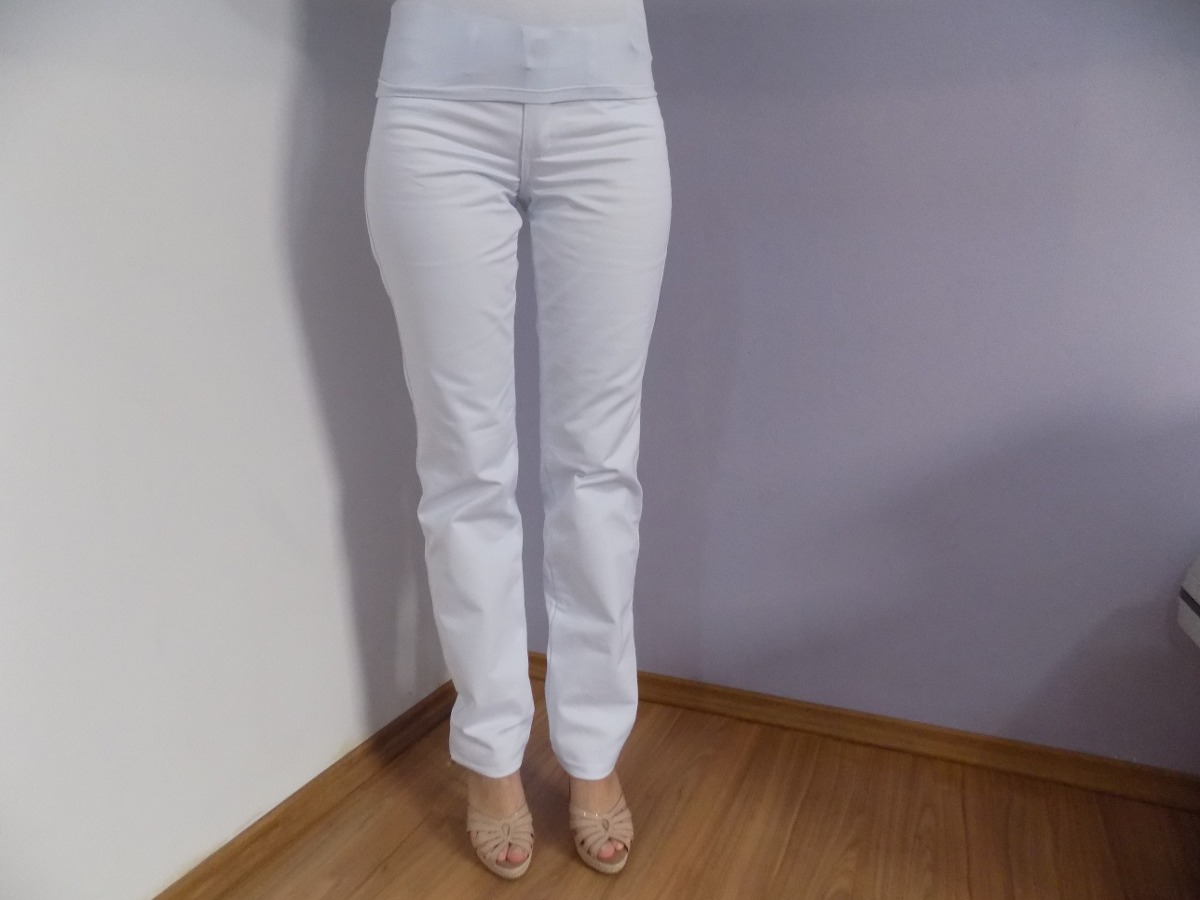 calça jeans branca para enfermagem