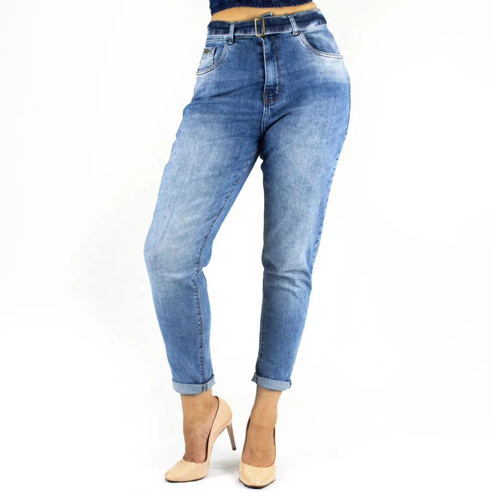 jeans mom cintura alta