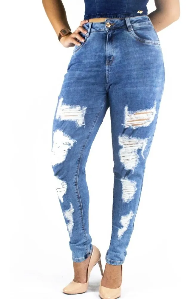 jeans mom cintura alta
